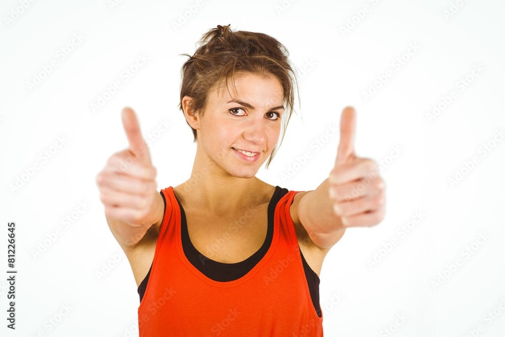Casual brunette smiling at camera Casual brunette smiling at camera
