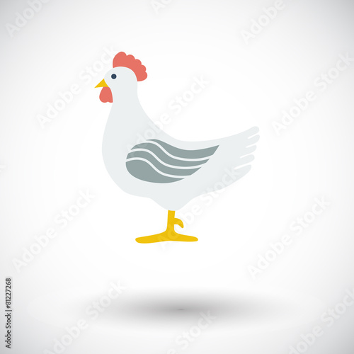 Chicken single icon.