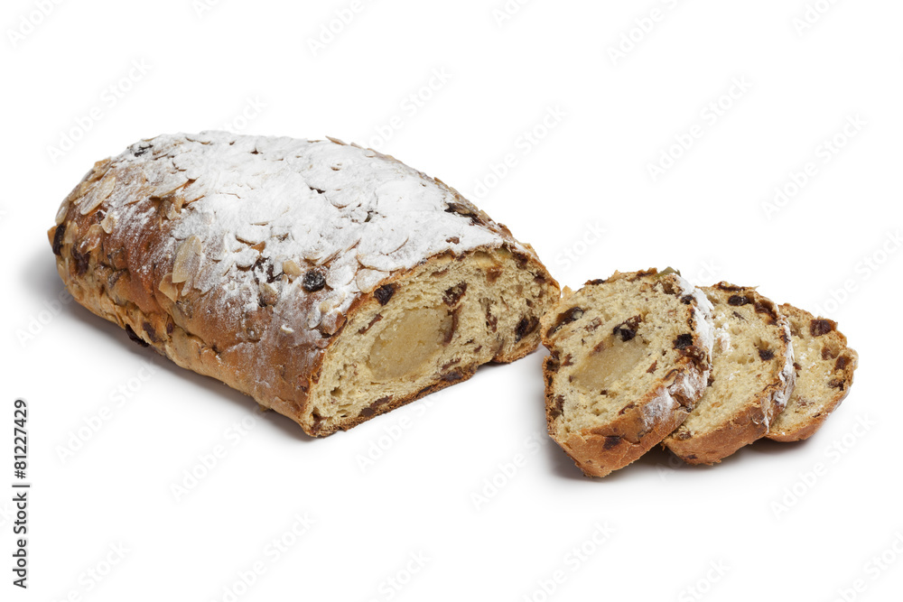 Traditional dutch easter bread and slices Traditional dutch easter bread and slices