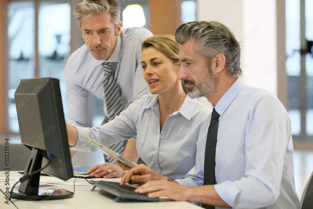 Fototapeta premium Business team working on project in office