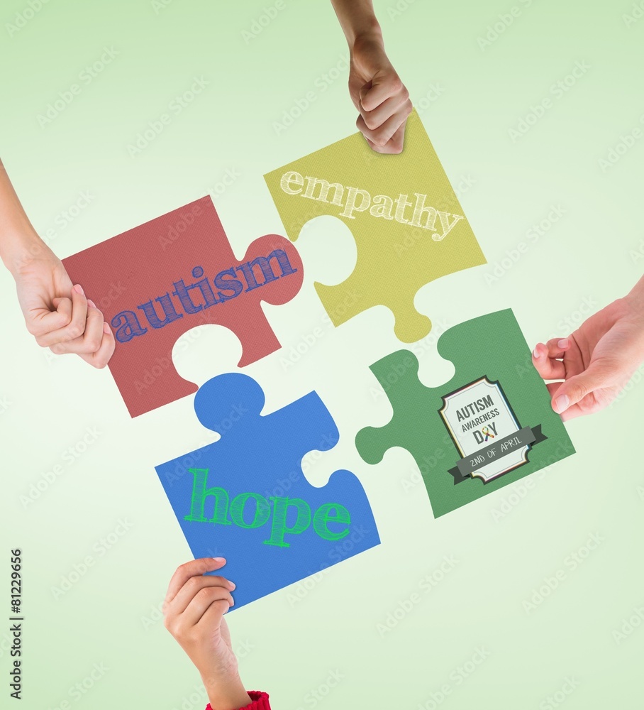 Fototapeta premium Composite image of autism awareness day