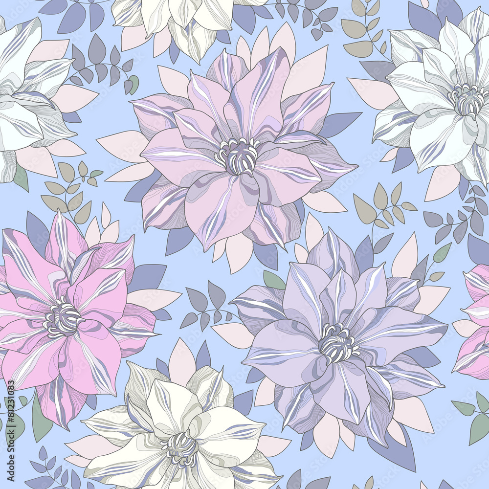 Seamless floral vector pattern. Seamless floral vector pattern.