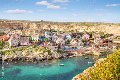 View over Popeye village, Malta