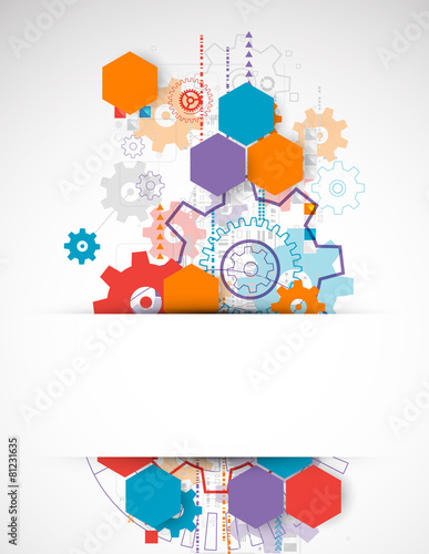 Abstract technological background with cogwheels.
