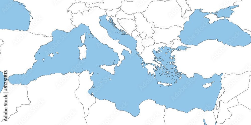 Naklejka premium Mittelmeer in weiß