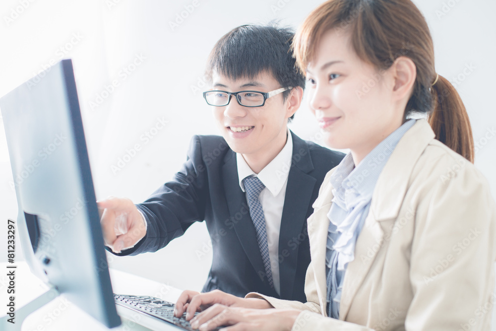 Business people discussing the charts and graphs showing the res