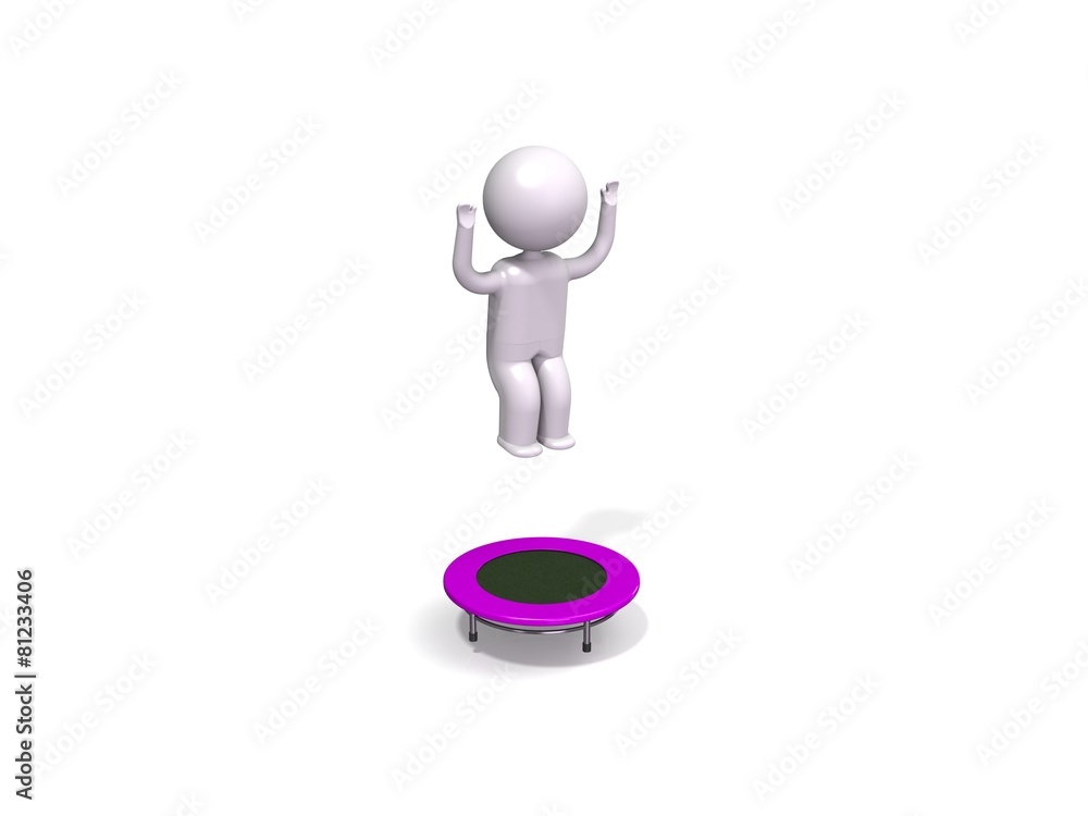 3d person on the trampoline 3d person on the trampoline