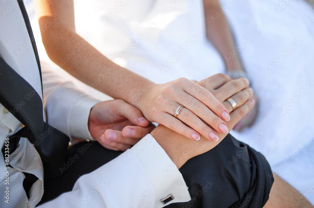 hands with rings bride and groom