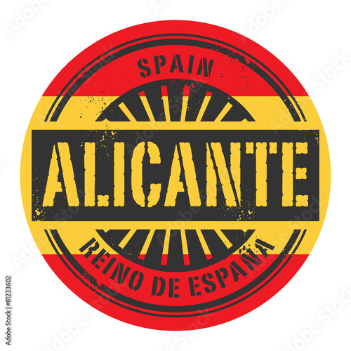 Grunge rubber stamp with the text Spain, Alicante