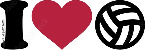 I Heart Volleyball Ball