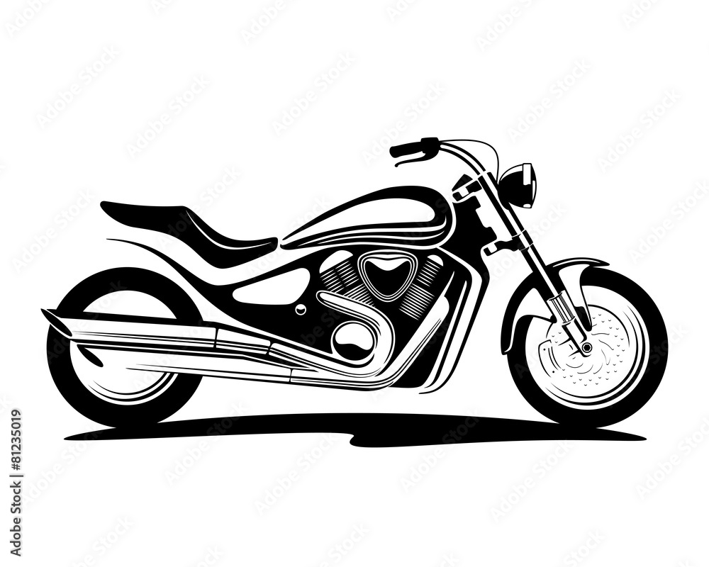 Fototapeta premium black and white illustration of a motorcycle