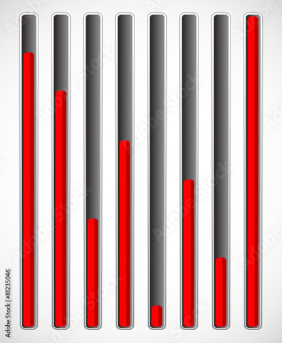 Vertical level indicators.