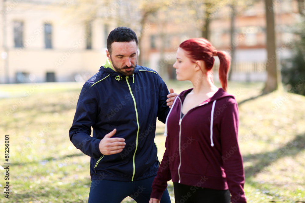 Fototapeta premium Training mit Lehrer