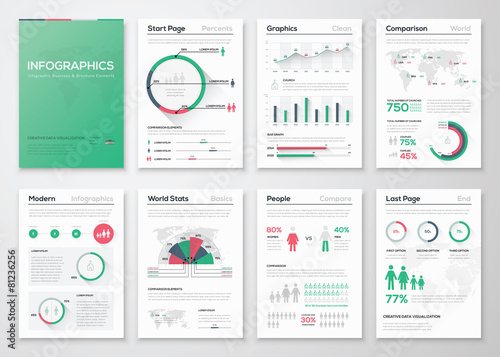 Big set of infographic vector elements in flat business style