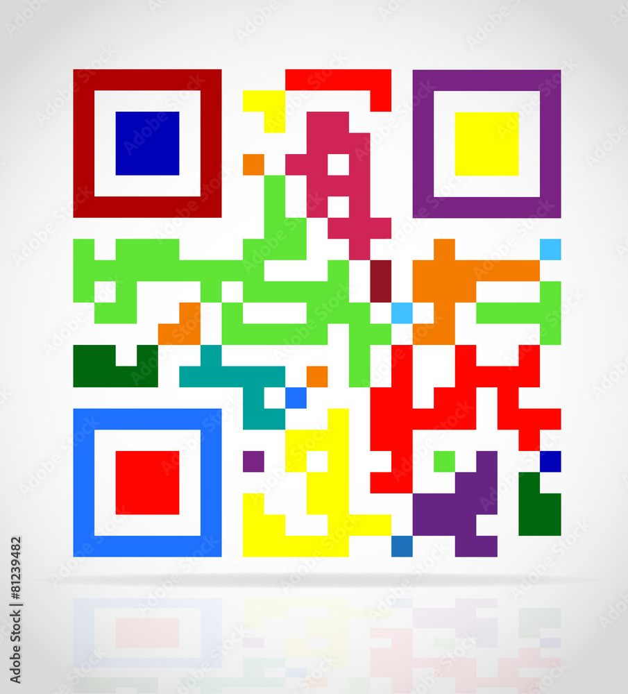 multicolored qr code vector illustration