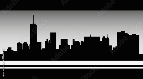 Black profile of New York City