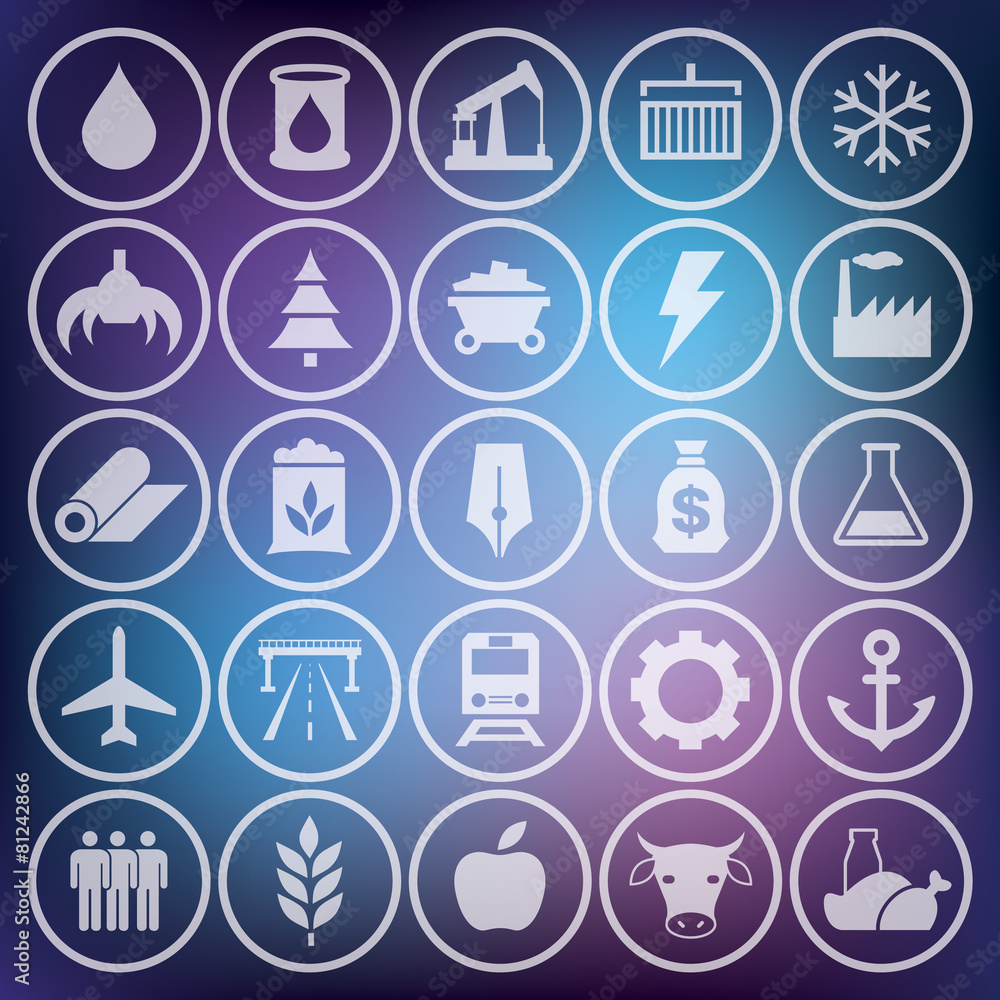 Icons set, industrial and transport pictogram Icons set, industrial and transport pictogram