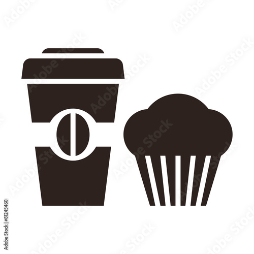 Muffin and coffee to go icon
