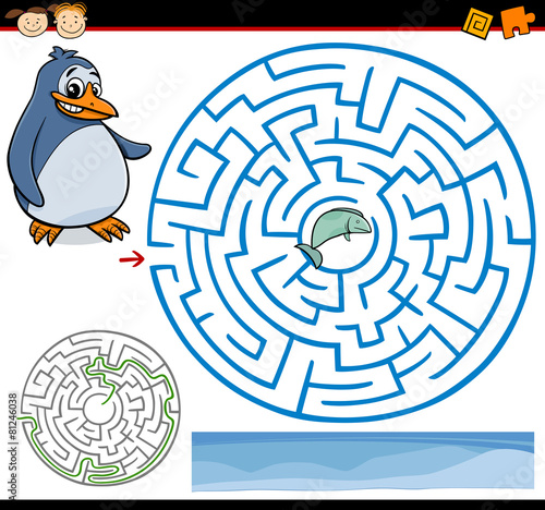 cartoon maze or labyrinth game