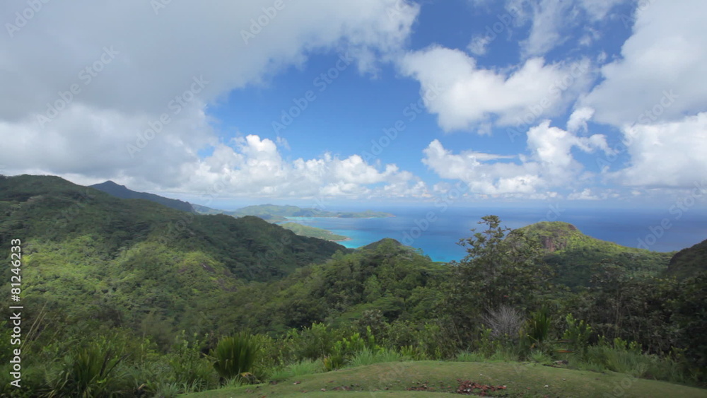 pan shot over tropical mountains pan shot over tropical mountains