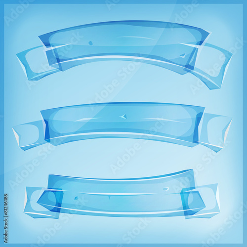 Transparent Glass Or Crystal Banners And Ribbons