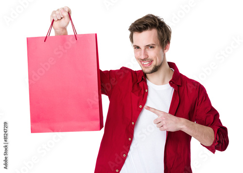 Foto Happy shopping man