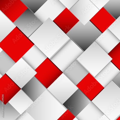 Canvas Print Abstract white and red square background