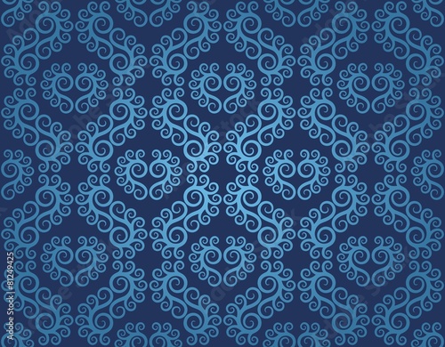 Seamless background with a blue ornament.