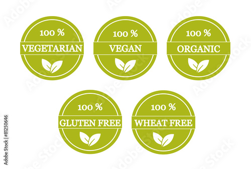 Set of vegetarian and gluten free icons