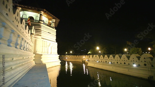KANDY, SRI LANKA - FEBRUARY 2014: The mote around the Temple of the Tooth, a Buddhist temple located in the royal palace, housing the relic of the tooth of Buddha.