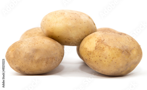 potatoes on a white background