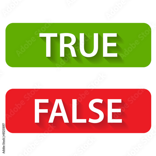 Obraz na plátne True and false icons