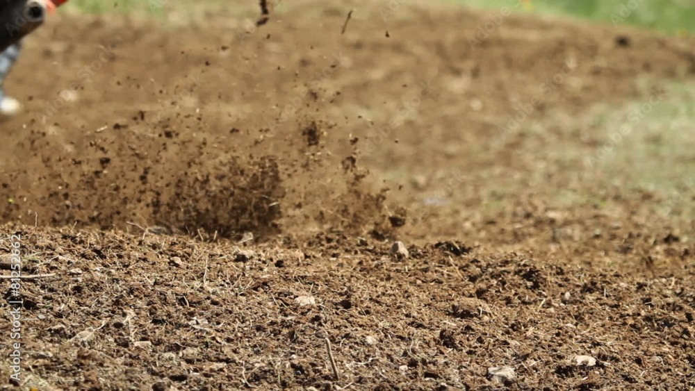 closeup of moto cross bikes
