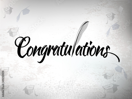 Congratulations with mortar board hats.