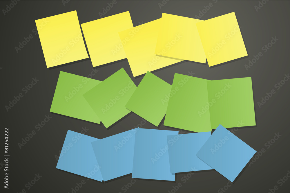 Fototapeta premium sticky papers on black