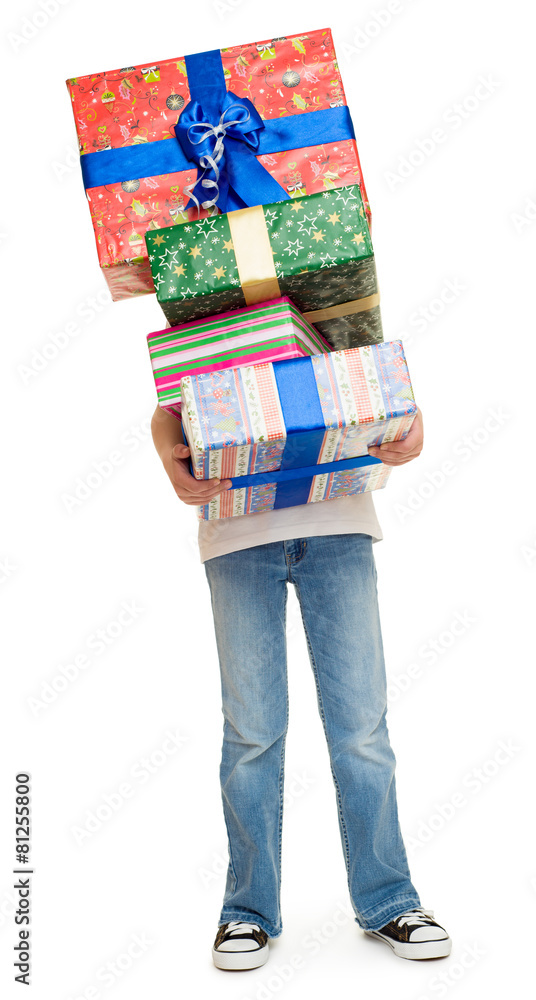 Naklejka premium boy with gift box