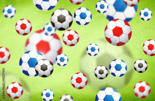 Colorful blurred soccer balls illustration