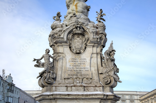 Plague Column. Decoration elements. Linz  Austria