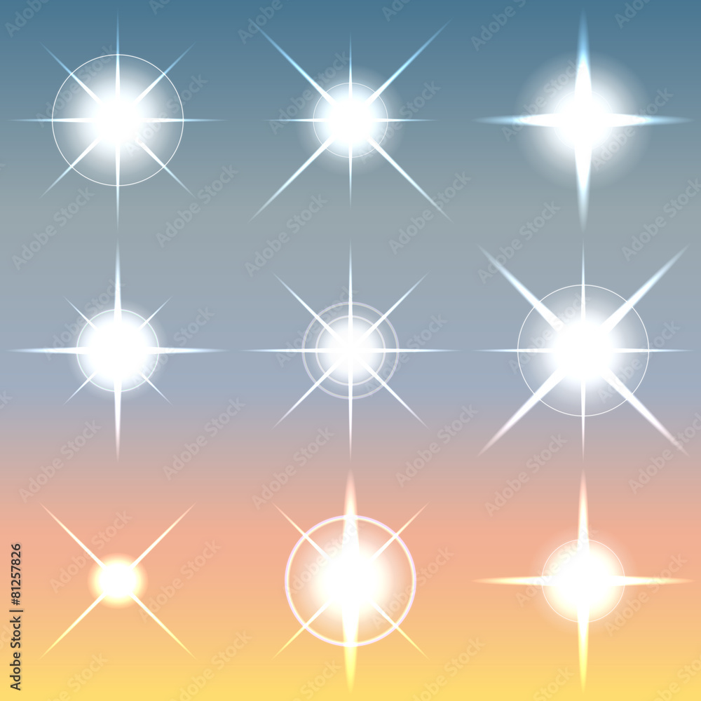 Fototapeta premium Vector lens flares Set collection 8