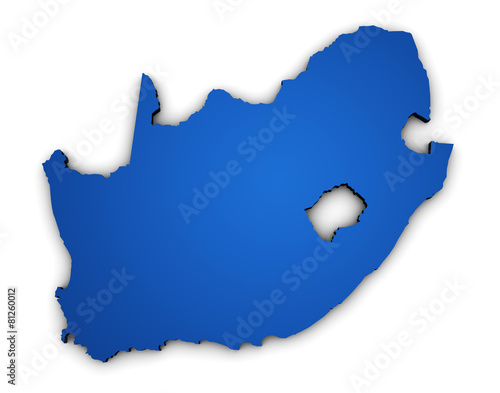 South Africa Map 3d Shape