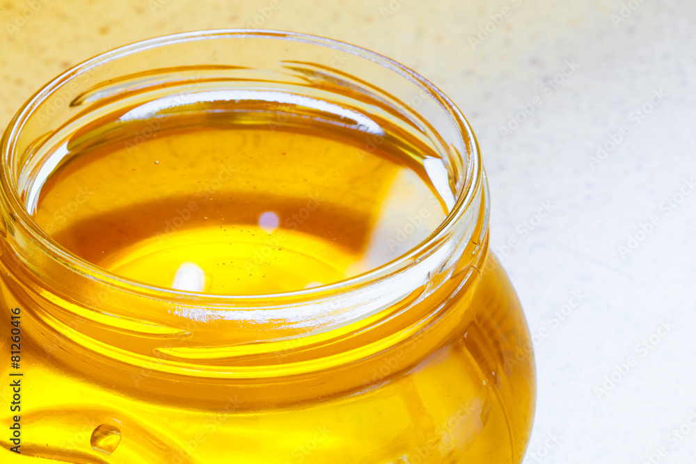 Jar of organic floral honey