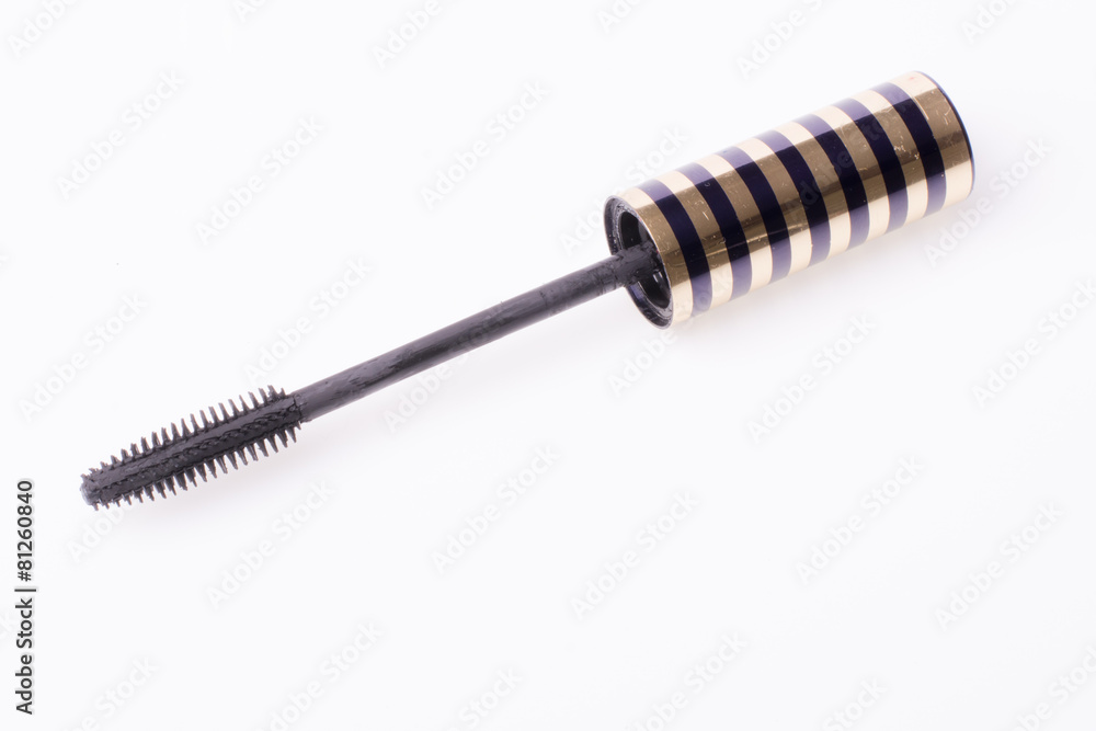Mascara brush on an isolated white background Mascara brush on an isolated white background