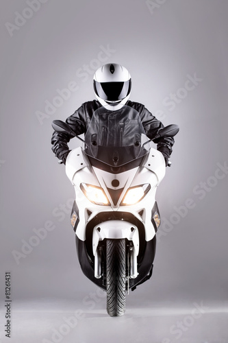 motorist on a motorcycle photo