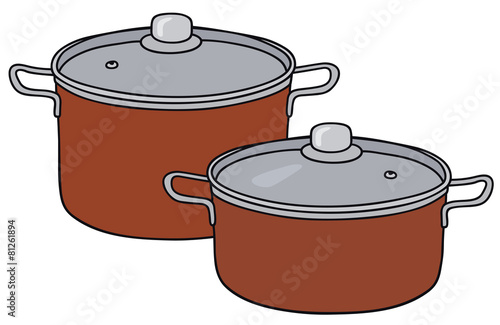 Hand drawing of two red pots