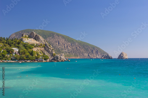 Gurzuf and Ayu Dag mountain. Crimea.