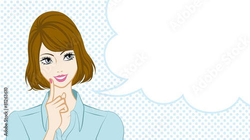Bobbed Hair women talking, speech bubble