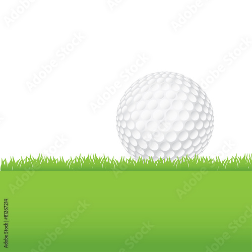 Golf Ball Sitting on a Grass Background Illustration