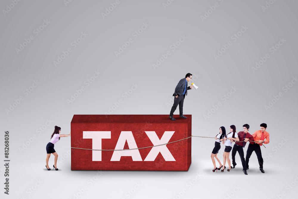 Fototapeta premium Business group with a tax burden