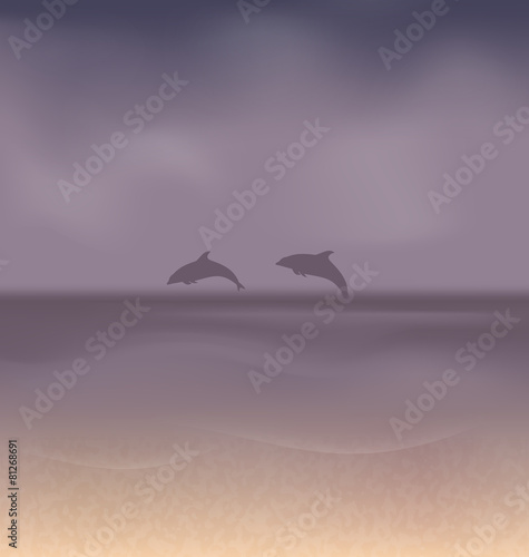 Summer beach background in retro style