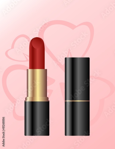Lipstick isolated on a pink background